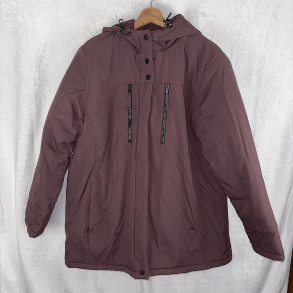 Ridgecut Toughwear Women’s XL Nylon Puffer Jacket Plum Zip Pockets - Picture 1 of 7